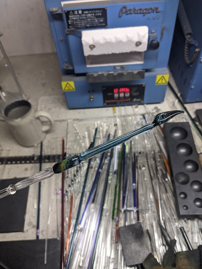 新作のガラスペン製作中2